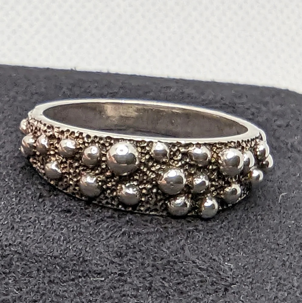 Textured 925 ball ring